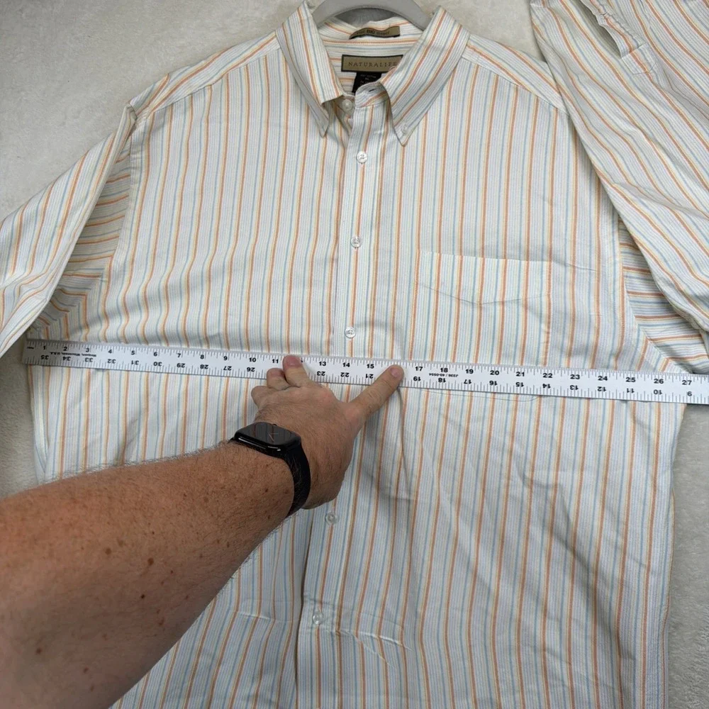 Vintage 90s Naturalife The Big Shirt Mens XL Striped Cotton Oversized Button Up